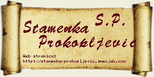 Stamenka Prokopljević vizit kartica